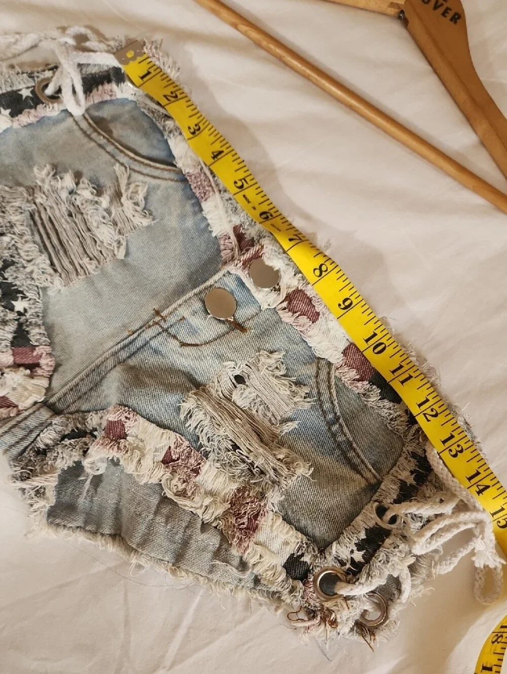 Flag Cut Off Jean Shorts Or Cover Up.
